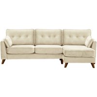 Magnus Right Hand Corner Sofa, light beige, Leg colour: dark oak