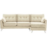Magnus Right Hand Corner Sofa, light beige, Leg colour: white