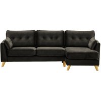 Magnus Right Hand Corner Sofa, black, Leg colour: like oak