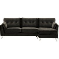 Magnus Right Hand Corner Sofa, black, Leg colour: white