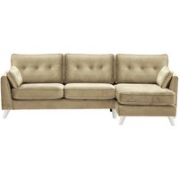Magnus Right Hand Corner Sofa, mink, Leg colour: white