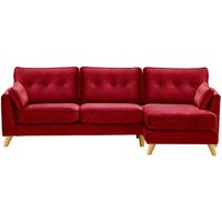 Magnus Right Hand Corner Sofa, dark red, Leg colour: like oak