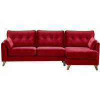 Magnus Right Hand Corner Sofa, dark red, Leg colour: wax black