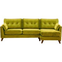 Magnus Right Hand Corner Sofa, olive green, Leg colour: dark oak