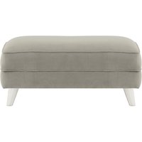 Magnus Footstool, silver, Leg colour: white