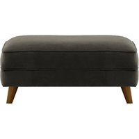 Magnus Footstool, black, Leg colour: dark oak