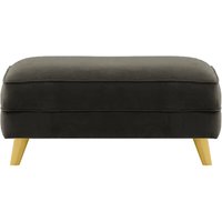 Magnus Footstool, black, Leg colour: like oak