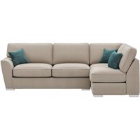 Majestic New Right Hand Corner Sofa with Fitted Back Cushions, beige/azure