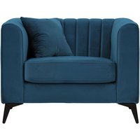 Mary Armchair, blue, Leg colour: matte black