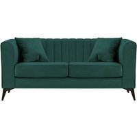 Mary 2 seater sofa, dark green, Leg colour: matte black