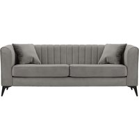Mary 3 seater sofa, silver, Leg colour: matte black