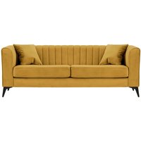 Mary 3 seater sofa, mustard, Leg colour: matte black