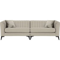 Mary 4 seater split sofa (2+2), light beige, Leg colour: matte black
