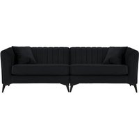 Mary 4 seater split sofa (2+2), black, Leg colour: matte black