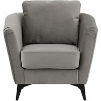 Mary Accent Chair, silver, Leg colour: matte black