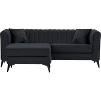 Mary Universal Corner Sofa, black, Leg colour: matte black