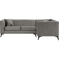 Mary Right Hand Corner Sofa, silver, Leg colour: matte black