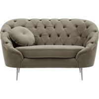 Kooper Armchair with quilting, grey, Leg colour: chrome metal