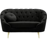 Kooper Armchair with quilting, black, Leg colour: gold metal