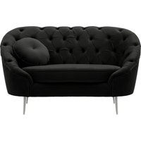 Kooper Armchair with quilting, black, Leg colour: chrome metal