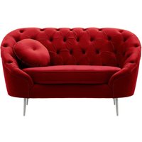 Kooper Armchair with quilting, dark red, Leg colour: chrome metal