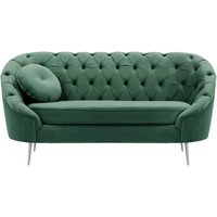 Kooper 2 Seater Sofa with quilting, dirty blue, Leg colour: chrome metal