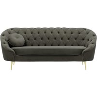 Kooper 2,5 Seater Sofa with quilting, graphite, Leg colour: gold metal