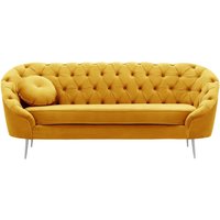 Kooper 2,5 Seater Sofa with quilting, V 33 - Rust, Leg colour: Black + gold