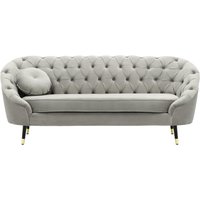 Kooper 2,5 Seater Sofa with quilting, silver, Leg colour: Black + gold
