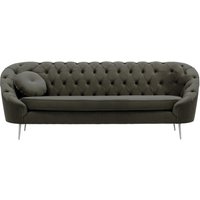 Kooper 3 Seater Sofa with quilting, graphite, Leg colour: chrome metal