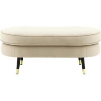 Kooper Footstool, light beige, Leg colour: Black + gold