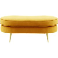 Kooper Footstool, mustard, Leg colour: gold metal