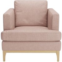 Scarlett Eco Armchair, Pale pink, Leg colour: like oak