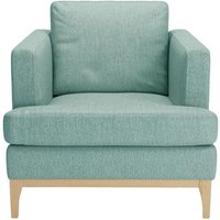 Scarlett Eco Armchair, Turquoise, Leg colour: like oak