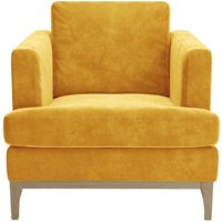 Scarlett Eco Armchair, yellow, Leg colour: wax black