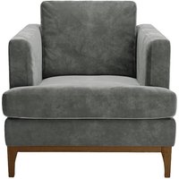 Scarlett Eco Armchair, Grey, Leg colour: dark oak