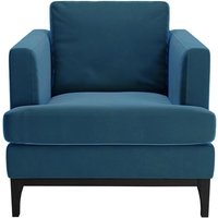 Scarlett Armchair, blue, Leg colour: black