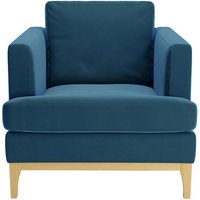 Scarlett Armchair, blue, Leg colour: like oak