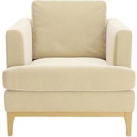 Scarlett Armchair, light beige, Leg colour: like oak