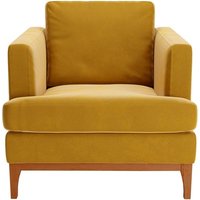 Scarlett Armchair, mustard, Leg colour: aveo