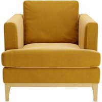 Scarlett Armchair, mustard, Leg colour: like oak