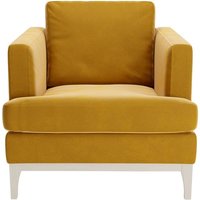 Scarlett Armchair, mustard, Leg colour: white