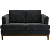 Scarlett Eco 2 Seater Sofa, black, Leg colour: dark oak