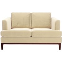 Scarlett 2 Seater Sofa, light beige, Leg colour: dark oak
