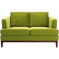 Scarlett 2 Seater Sofa, olive green, Leg colour: dark oak