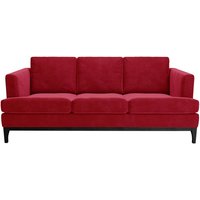 Scarlett Eco 3 Seater Sofa, red, Leg colour: black