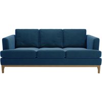 Scarlett 3 Seater Sofa, blue, Leg colour: wax black