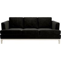 Scarlett 3 Seater Sofa, black, Leg colour: white