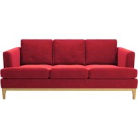 Scarlett 3 Seater Sofa, dark red, Leg colour: like oak