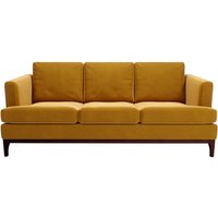 Scarlett 3 Seater Sofa, mustard, Leg colour: dark oak